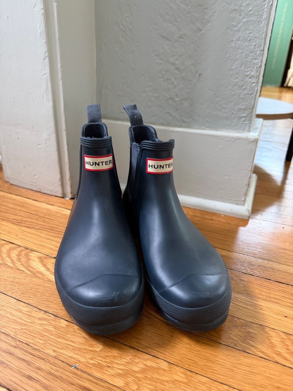Hunter Navy Chelsea Rain Booties